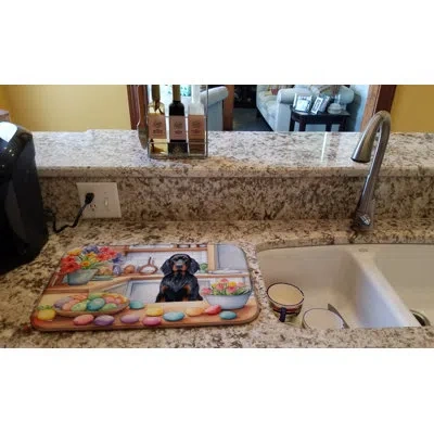 Caroline's Treasures Decorating Easter Gordon Setter Dish Drying Mat In Natural