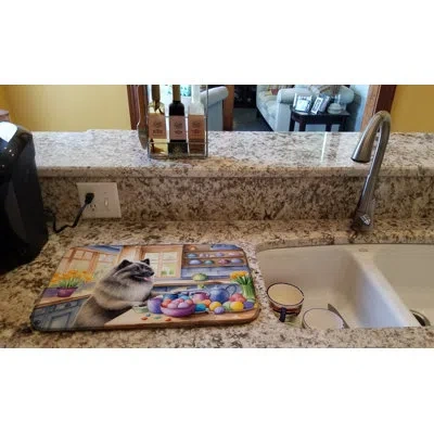 Caroline's Treasures Decorating Easter Keeshond Dish Drying Mat In Natural