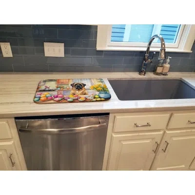 Caroline's Treasures Decorating Easter Mastiff Dish Drying Mat In Natural