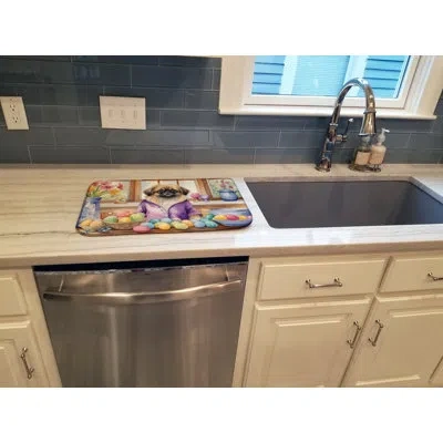 Caroline's Treasures Decorating Easter Pekingese Dish Drying Mat In Natural