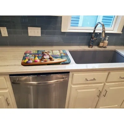 Caroline's Treasures Decorating Easter Pit Bull Terrier Dish Drying Mat In Natural