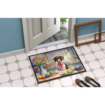 Caroline's Treasures Decorating Easter Pointer Doormat In Multicolor