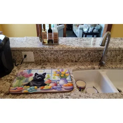 Caroline's Treasures Decorating Easter Schipperke Dish Drying Mat In Natural