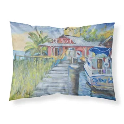 Caroline's Treasures Deep Sea Fishing Boat At Lulu's Pillowcase In Blue