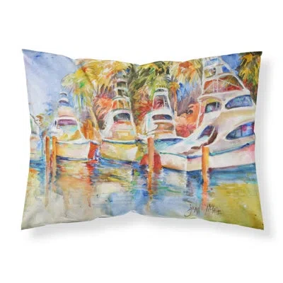 Caroline's Treasures Deep Sea Fishing Boats At The Dock Pillowcase In Mulitcolor