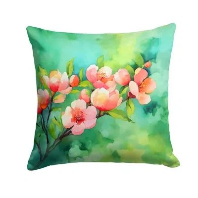 Caroline's Treasures Delaware Peach Blossom In Watercolor Throw Pillow In Multicolor