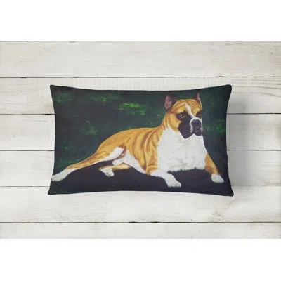 Caroline's Treasures Dempsey Boxer Fabric Indoor/outdoor Throw Pillow