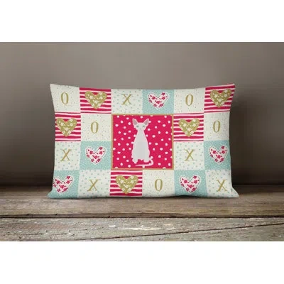 Caroline's Treasures Devon Rex #2 Cat Love Indoor / Outdoor Patchwork Lumbar Pillow