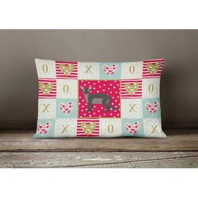 Caroline's Treasures Devon Rex Cat Love Indoor/outdoor Patchwork Lumbar Pillow