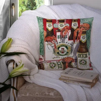 Caroline's Treasures Dixie Beer And Crawfish New Orleans 14" Throw Pillow