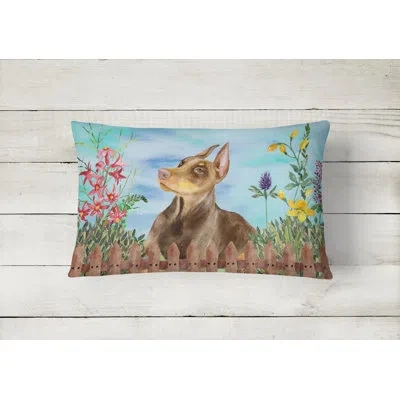 Caroline's Treasures Doberman Pinscher Spring Fabric Indoor/outdoor Throw Pillow