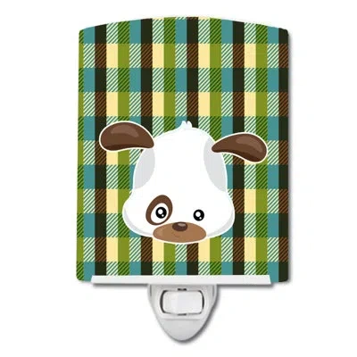 Caroline's Treasures Dog Face Ceramic Night Light In Brown