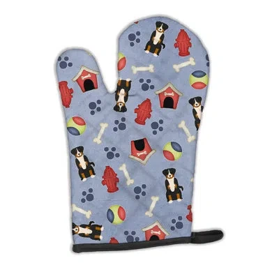 Caroline's Treasures Dog House Appenzeller Sennenhund Oven Mitt In Blue