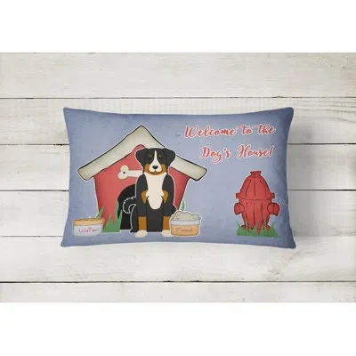 Caroline's Treasures Dog House Blue/red Indoor/outdoor Lumbar Pillow
