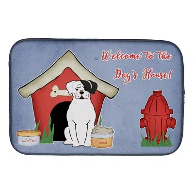 Caroline's Treasures Dog House Boxer Drying Mat In Purple