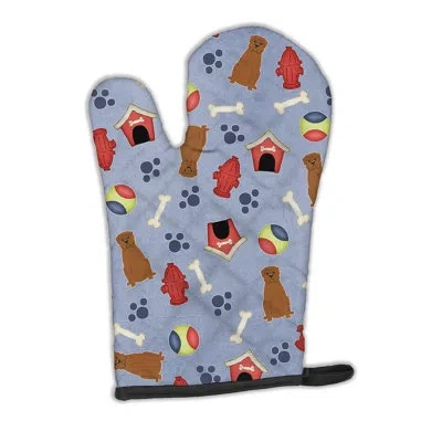 Caroline's Treasures Dog House Dogue De Bourdeaux Oven Mitt In Blue