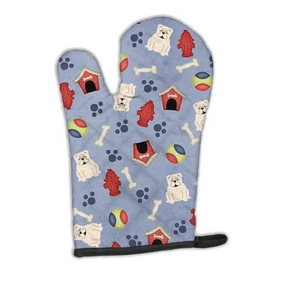 Caroline's Treasures Dog House English Bulldog Oven Mitt In White