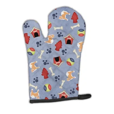 Caroline's Treasures Dog House Icelandic Shepherd Oven Mitt In Blue