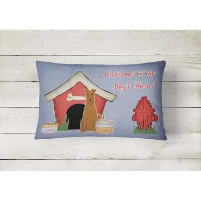 Caroline's Treasures Dog House Indoor/outdoor Graphic Print Heavyweight Canvas Lumbar Pillow