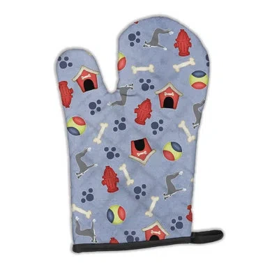 Caroline's Treasures Dog House Italian Greyhound Oven Mitt In Blue