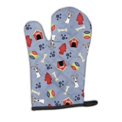 Caroline's Treasures Dog House Italian Greyhound Oven Mitt In Blue