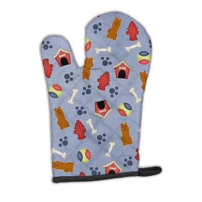 Caroline's Treasures Dog House Karelian Bear Dog Oven Mitt In Purple