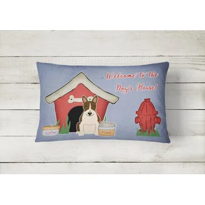 Caroline's Treasures Dog House Rectangle Indoor/outdoor Graphic Print Lumbar Pillow In Dark Brown