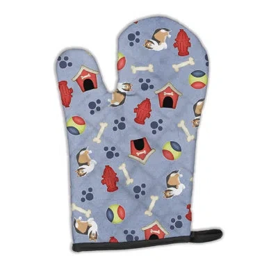 Caroline's Treasures Dog House Sheltie Shetland Sheepdog Oven Mitt In Blue