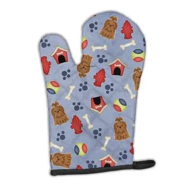 Caroline's Treasures Dog House Shih Tzu Oven Mitt In Silver,chocolate