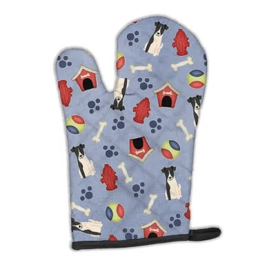 Caroline's Treasures Dog House Smooth Fox Terrier Oven Mitt In Purple