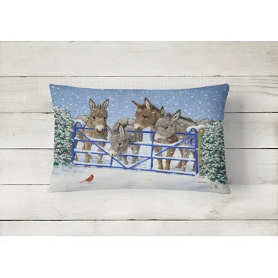 Caroline's Treasures Donkeys And Cardinal Fabric Indoor/outdoor Throw Pillow