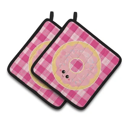 Caroline's Treasures Donut Face Potholder In Pink