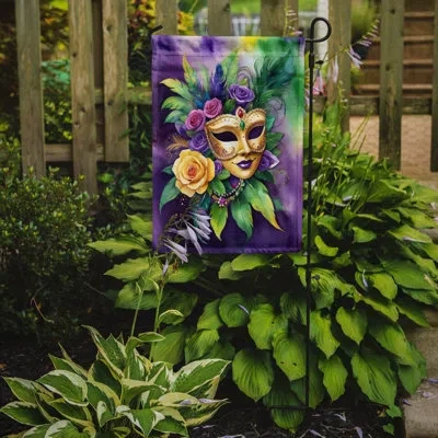 Caroline's Treasures Double Sided 15.5'' H X 11.25'' W Polyester Mardi Gras Garden Flag