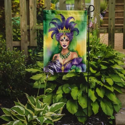 Caroline's Treasures Double Sided 15.5'' H X 11.25'' W Polyester Mardi Gras Garden Flag