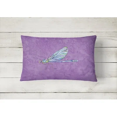 Caroline's Treasures Dragonfly Indoor/outdoor Purple Throw Pillow