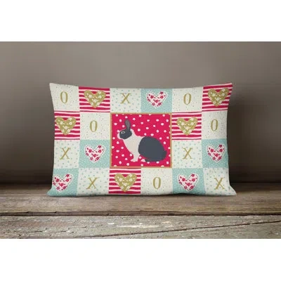 Caroline's Treasures Dutch Rabbit Love Outdoor Rectangular Cushion With Filling