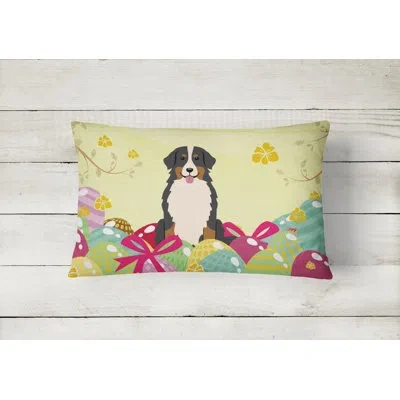 Caroline's Treasures Easter Eggs Bernese Mountain Dog Lumbar Pillow