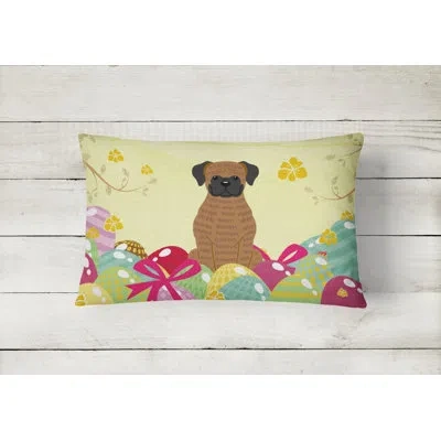 Caroline's Treasures Easter Eggs Boxer Lumbar Pillow