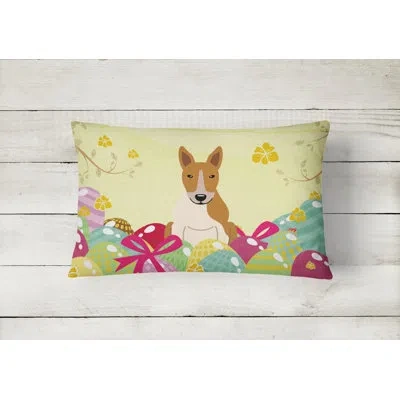 Caroline's Treasures Easter Eggs Bull Terrier Lumbar Pillow