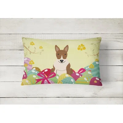 Caroline's Treasures Easter Eggs Bull Terrier Rectangular Lumbar Pillow
