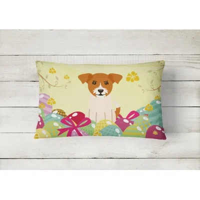 Caroline's Treasures Easter Eggs Jack Russell Terrier Lumbar Pillow