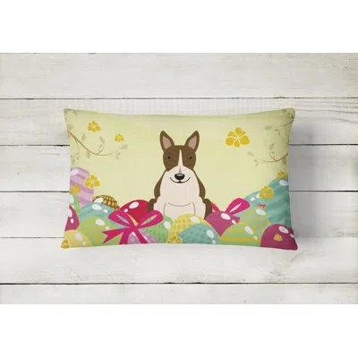Caroline's Treasures Easter Eggs Rectangular Bull Terrier Lumbar Pillow