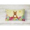 Caroline's Treasures Easter Eggs Rectangular Bull Terrier Outdoor Lumbar Pillow