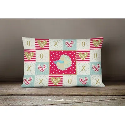 Caroline's Treasures Elephant Ear Betta Love Outdoor Rectangular Cushion With Filling