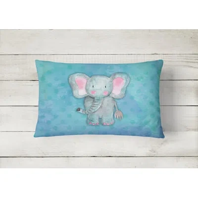 Caroline's Treasures Elephant Watercolor Lumbar Pillow