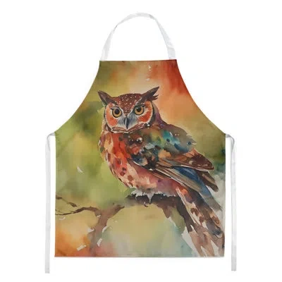 Caroline's Treasures Elf Owl Apron In Multicolor