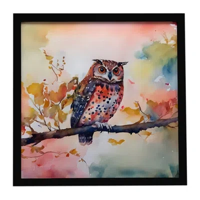 Caroline's Treasures Elf Owl Framed Metal Print In Multicolor