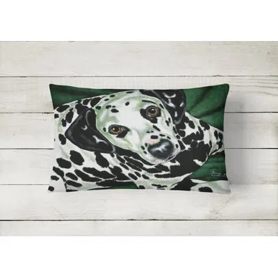 Caroline's Treasures Emerald Beauty Dalmatian Fabric Indoor/outdoor Throw Pillow