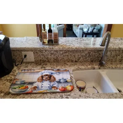 Caroline's Treasures English Cocker Spaniel The Chef Dish Drying Mat In Natural