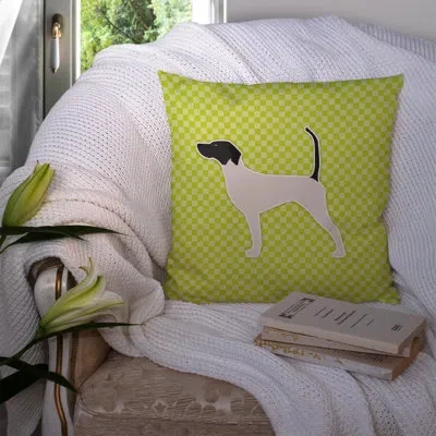 Caroline's Treasures English Pointer Indoor/outdoor Throw Pillow In Green